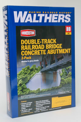 Walthers Cornerstone 933-4553 Double-Track Railroad Bridge Concrete Abutment 2-Pack HO Scale Kit - box front