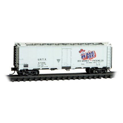 Micro-Trains 05900300 | 40' Steel Ice Reefer - Bar Bee Meat Packing #67306 | N Scale