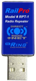 Ring Engineering RPT-1 Radio Repeater Module for RailPro system, enhancing wireless communication range.
