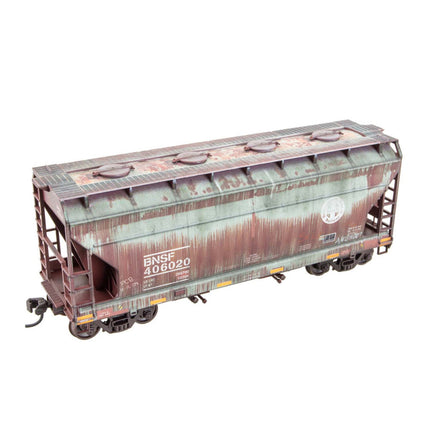 Micro-Trains 2200-007 | ACF 2-Bay Covered Hopper - BNSF #406020 - Weathered Kit | HO Scale