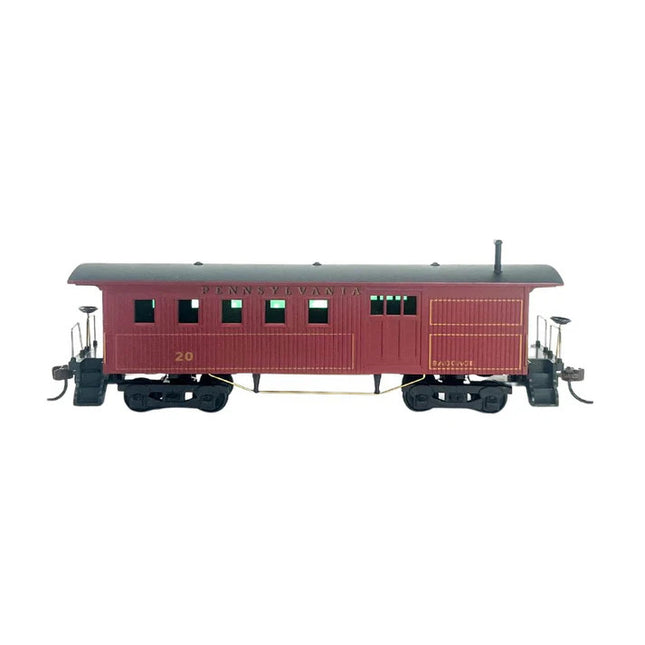 Rock Island Hobby 032215 HO Vintage 1860 Combine Pennsylvania Railroad PRR - tuscan red body with gold lettering
