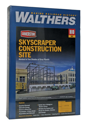 Walthers Cornerstone 933-3761 | Skyscraper Construction Site Kit | HO Scale