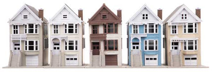WalthersTrainline 931-B1050 Victorian House 5-Kit Set N Scale - assembled models