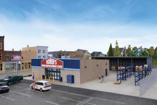 Walthers Cornerstone 933-4119 Hardware and Lumber Store HO scale building kit with lumberyard