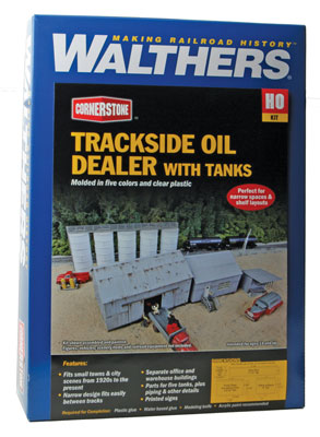 Walthers Cornerstone 933-4059 | Trackside Oil Dealer with Storage Tanks Kit | HO Scale