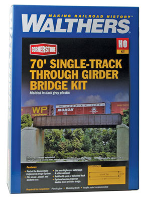 Walthers Cornerstone 933-4502 | 70' Single-Track Through Girder Bridge Kit | HO Scale