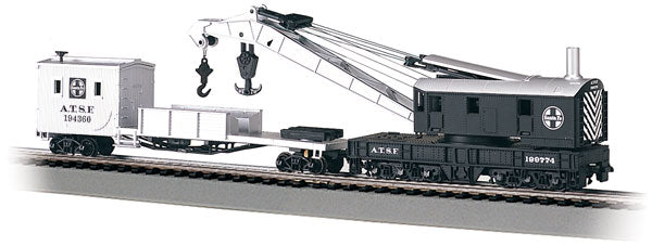 Bachmann 16102 ATSF #194360 250-Ton Crane Derrick with Boom Tender