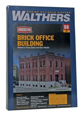 Walthers Cornerstone 933-4050 Brick Office Building Kit HO Scale - box front