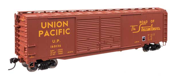 Walthers Mainline 910-46618 | 50' AAR Improved Double-Door Boxcar - Cushioned Underframe - Union Pacific UP #160136 | HO Scale