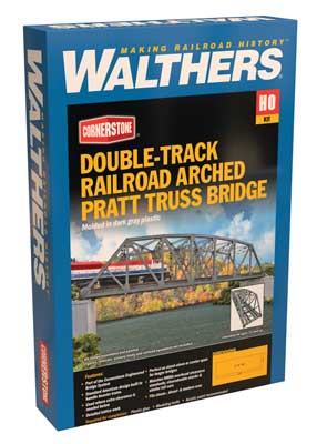 Walthers Cornerstone 933-4522 Arched Pratt Truss Railroad Bridge Double-Track HO Scale Kit - box front