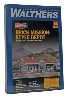 Walthers Cornerstone 933-4055 | Brick Mission-Style Depot Kit | HO Scale