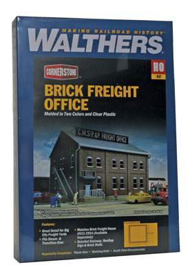 Walthers Cornerstone 933-2953 Brick Freight Office Kit HO Scale - box front