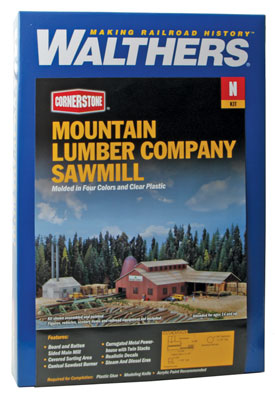 Walthers Cornerstone 933-3236 Mountain Lumber Company Sawmill Kit N Scale - box front