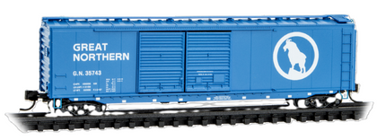 Micro-Trains 03400490 50' Double-Door Boxcar Great Northern Big Sky Blue #35743 N Scale