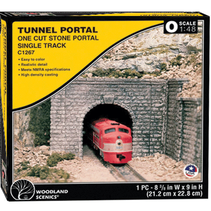 Woodland Scenics C1267 O scale cut-stone single track tunnel portal