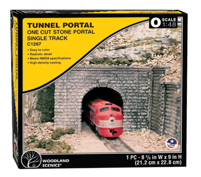 Woodland Scenics C1267 O scale cut-stone single track tunnel portal