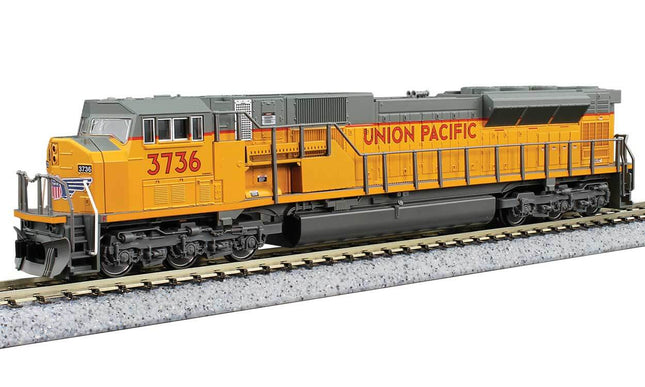 Kato 176-5624 | EMD SD90/43MAC – Standard DC – Union Pacific #3736 | N Scale model locomotive in Union Pacific colors.