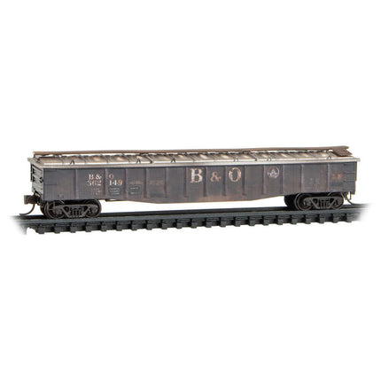 Micro Trains weathered N scale rolling stock, B&O #362149, for realistic model train layouts.