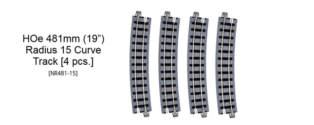 Kato 52-250 Narrow Gauge Unitrack R481-15 Curve Track 4 pcs HOe - the four curve pieces