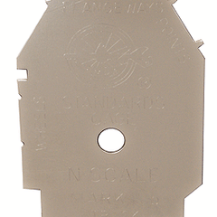 NMRA 8 Standards Gauge for checking track dimensions in model railroading, designed for multiple scales.