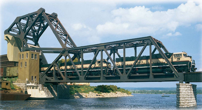 Walthers Cornerstone 3070 | Operating Single-Track Railroad Bascule Bridge Building Kit | HO Scale