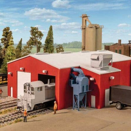 Walthers Cornerstone 933-3909 Railroad Paint Shop Kit HO Scale - assembled on layout