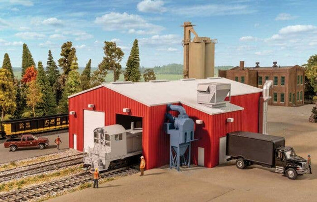 Walthers Cornerstone 933-3909 Railroad Paint Shop Kit HO Scale - assembled on layout