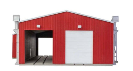Walthers Cornerstone 933-3909 Railroad Paint Shop Kit HO Scale - rear view with HVAC detail