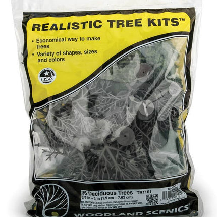 Woodland Scenics 1101 | Green Deciduous Realistic Tree Kit 3/4" to 3" | Multi Scale