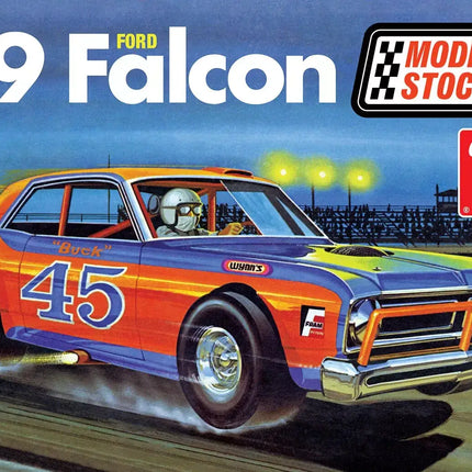 1969 Ford Falcon Modified Stocker Model Kit Box Art - AMT 1446, 1/25 Scale Racing Model Car