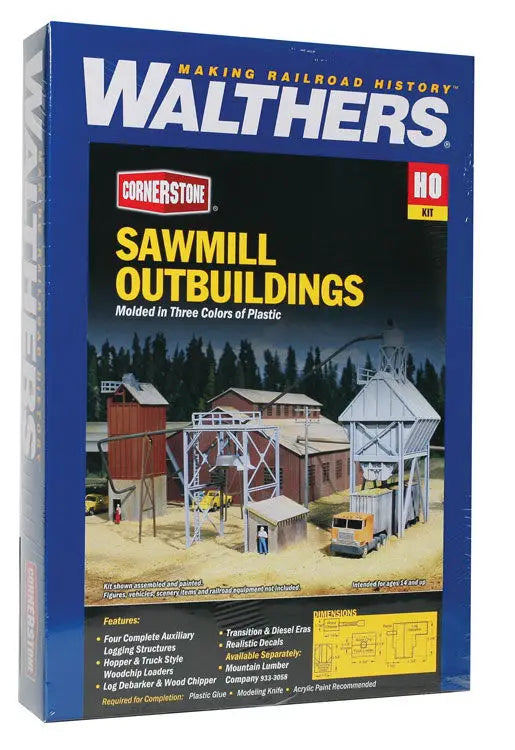 Walthers Cornerstone 933-3144 | Sawmill Outbuildings – Plastic Building Kit | HO Scale