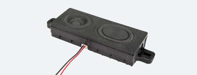ESU 50343 | Rectangular Speaker with Enclosure - 8 Ohm, 1-1/8 x 2-21/32 x 9/16" 29 x 68 x 14mm | Large Scale