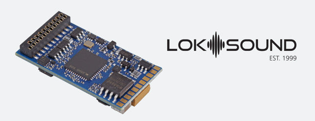 ESU 58429 | LokSound 5 Sound and DCC Control Decoder - 21MTC NEM6660 Harness Plug - 30 x 15.5mm | HO & O Scale