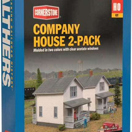 Walthers Cornerstone 933-3790 | Company House (2-Pack) | HO Scale model kit packaging featuring detailed homes.