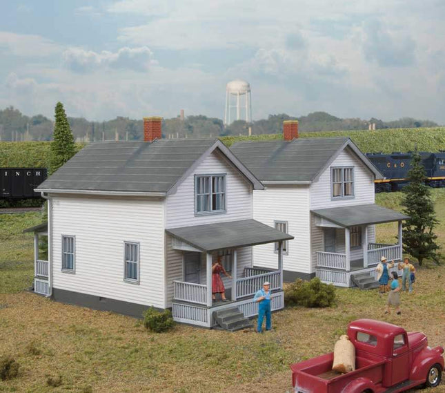 Walthers Cornerstone 933-3790 | Company House (2-Pack) | HO Scale model homes with realistic details.
