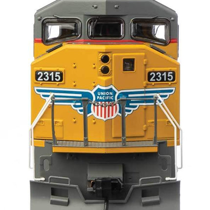 Front view of WalthersMainline HO Scale Union Pacific EMD SD60M Locomotive #2315 with three-piece windshield.