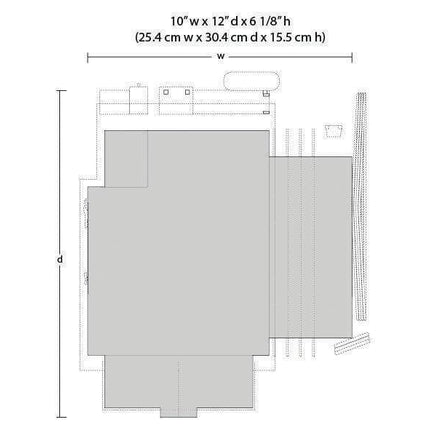 Dimension diagram of Woodland Scenics Country Store Expansion 5845 showing size and layout for O Scale model.