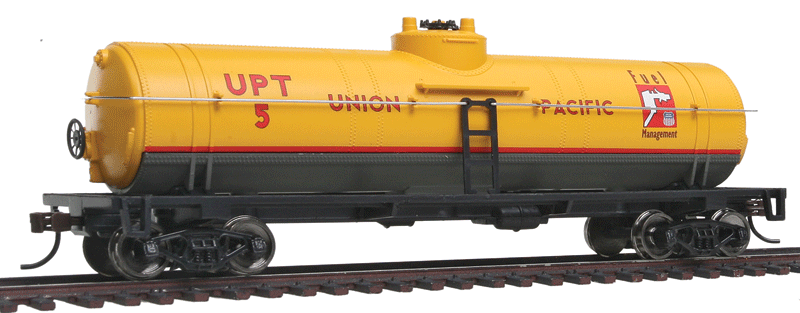 WalthersTrainline 931-1443 | Tank Car - Ready to Run - Union Pacific (Armour Yellow, gray, red) | HO Scale
