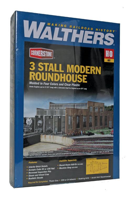 Walthers Cornerstone 933-2900 | 3-Stall Modern Roundhouse | HO Scale