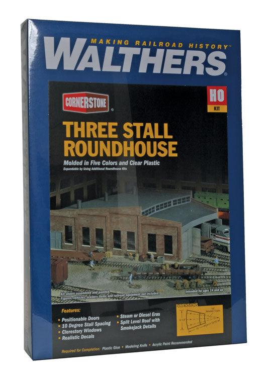 Walthers Cornerstone 933-3041 | Three-Stall Roundhouse | HO Scale