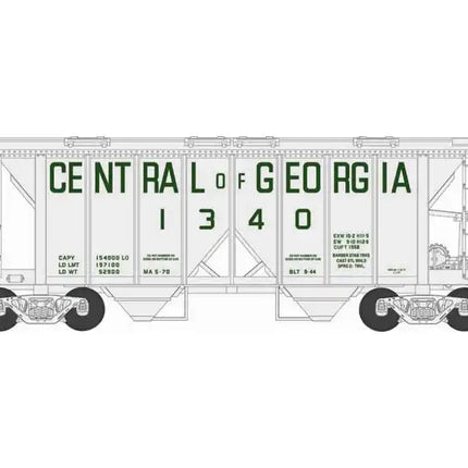 Bowser 43250 | H34 Covered Hopper Cars - Central of Georgia - Blt 9-44 Repack 5-70 Road #1340 | HO Scale