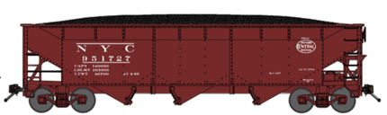 Bluford Shops 74191 | 70-Ton 3-Bay Offset Side Hopper - New York Central post-1949 - #NYC 951073 | N Scale