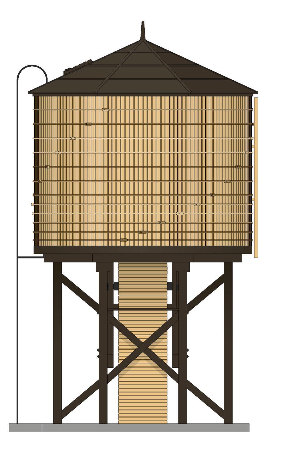 Broadway Limited 7912 | Operating Water Tower w/ Sound - Weathered Yellow - Unlettered | HO Scale