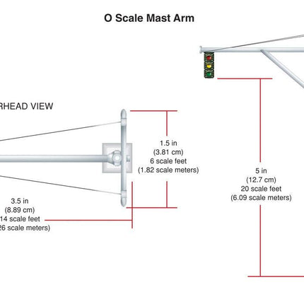 Woodland Scenics 5666 | Just Plug Lighting System - Mast Arm Traffic Lights | O Scale