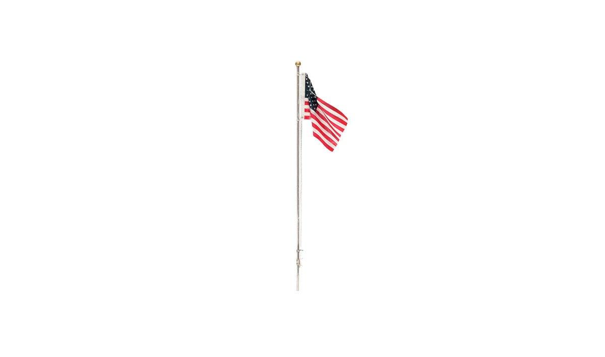 Woodland Scenics 5951 | Just Plug Lighting System - Medium Flag Pole with U.S. Flag | Multi Scale
