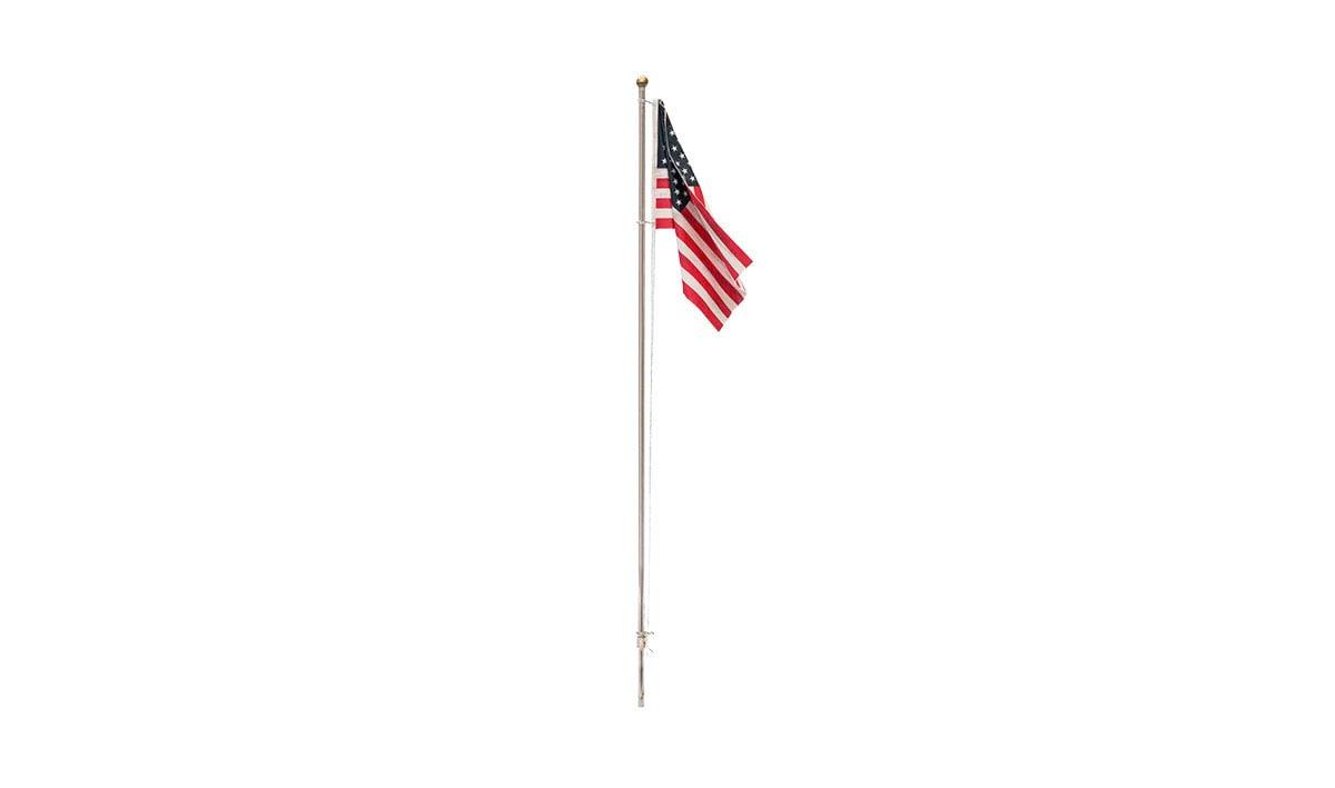 Woodland Scenics 5952 | Just Plug Lighting System - Large Flag Pole with U.S. Flag | Multi Scale