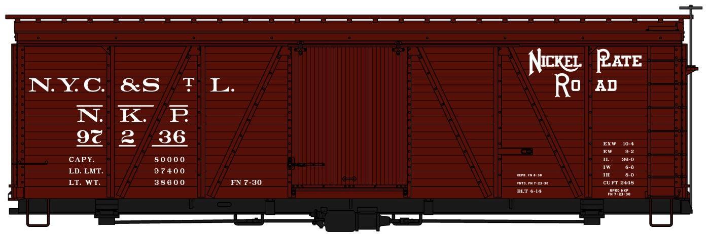 Accurail 81401 | 36' Fowler Wood Boxcar - Nickel Plate Road #97236 | HO Scale