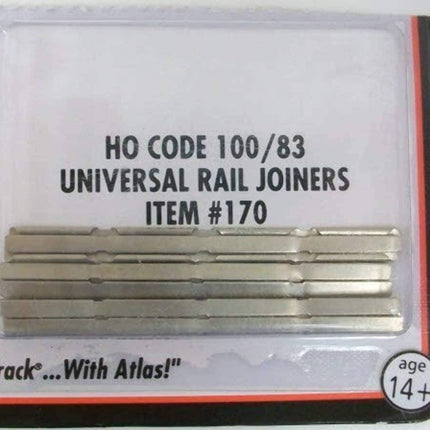 Atlas 170 | Code 100 & 83 Rail Joiners 48 Pack Nickel Silver | HO Scale
