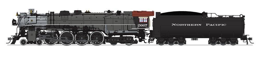Broadway Limited 6962 | Northern Pacific A-3 4-8-4, #2667, Pre-1947, Gray Boiler, Paragon4 Sound/DC/DCC, Smoke | HO Scale
