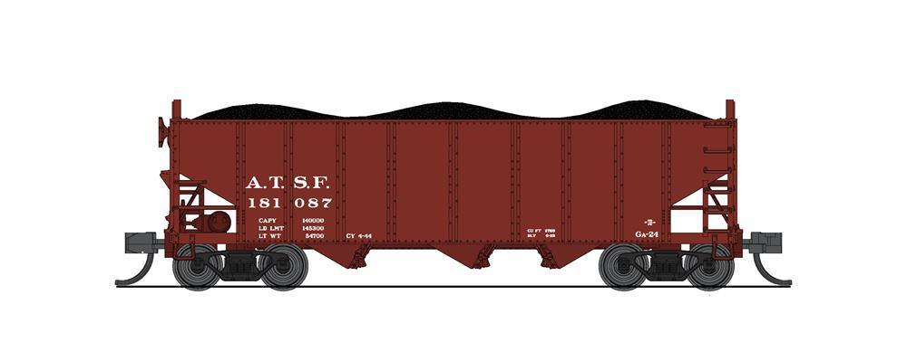 Broadway Limited 7151 | 3-Bay Hopper, ATSF, Oxide Red, 2-pack B | N Scale